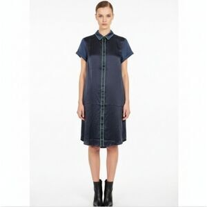 Wildfang The Empower Shirt Dress Navy/Green Trim